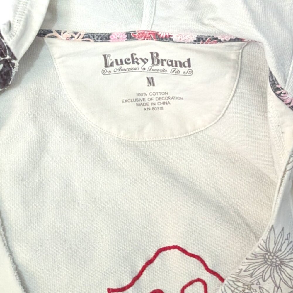 Lucky Brand Vintage Off-white Crane Pullover Hoodie - Picture 12 of 15